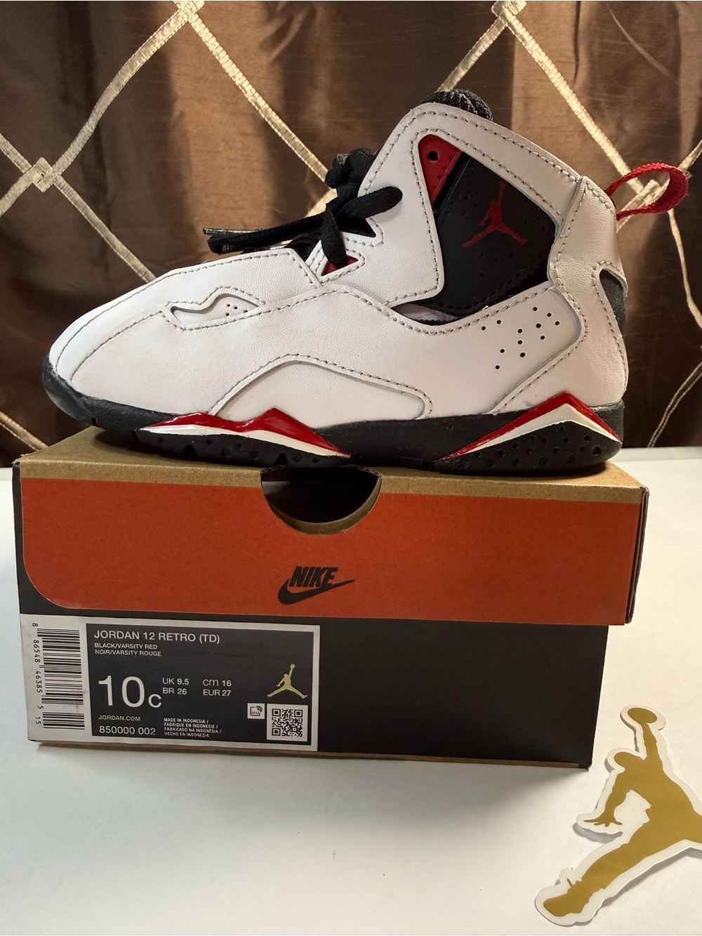Jordan True Flight TD White Black Varsity Red Toddler 10C 343797-160